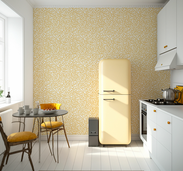 Tapet floral înflorituri ornamentate - TenStickers