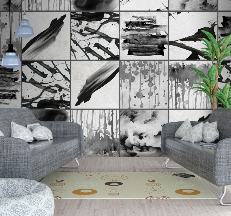 Tapet gri abstracte - TenStickers