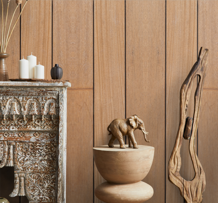 Tapet lemn scânduri simple maro - TenStickers