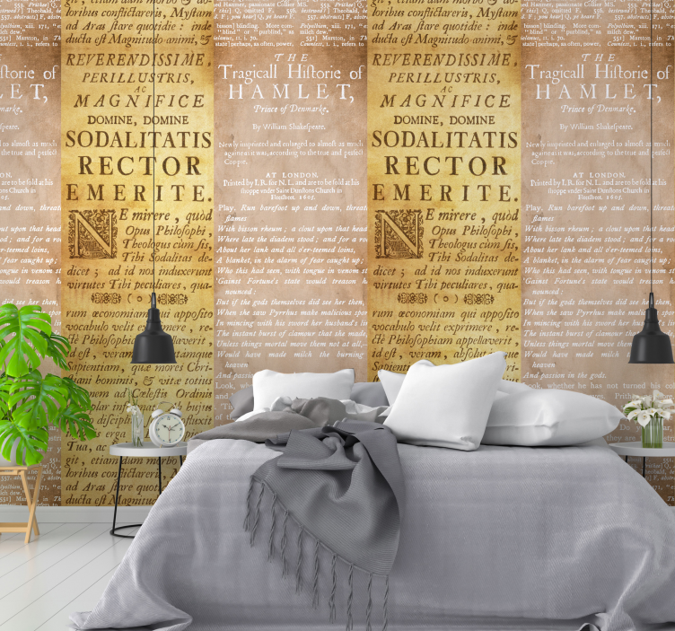 Tapet litere elegant Script Bedroom Backdrop - TenStickers