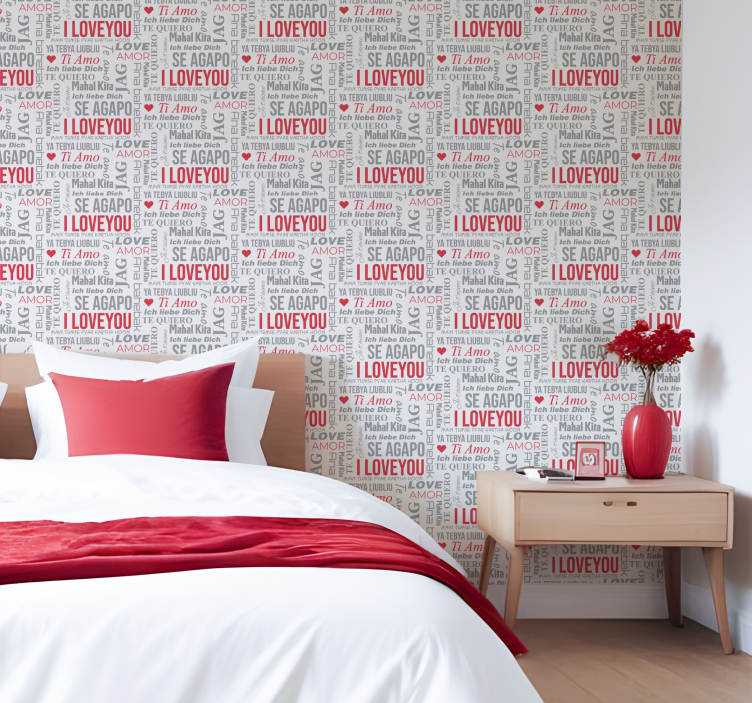 Tapet litere i love you în diferite limbi - TenStickers