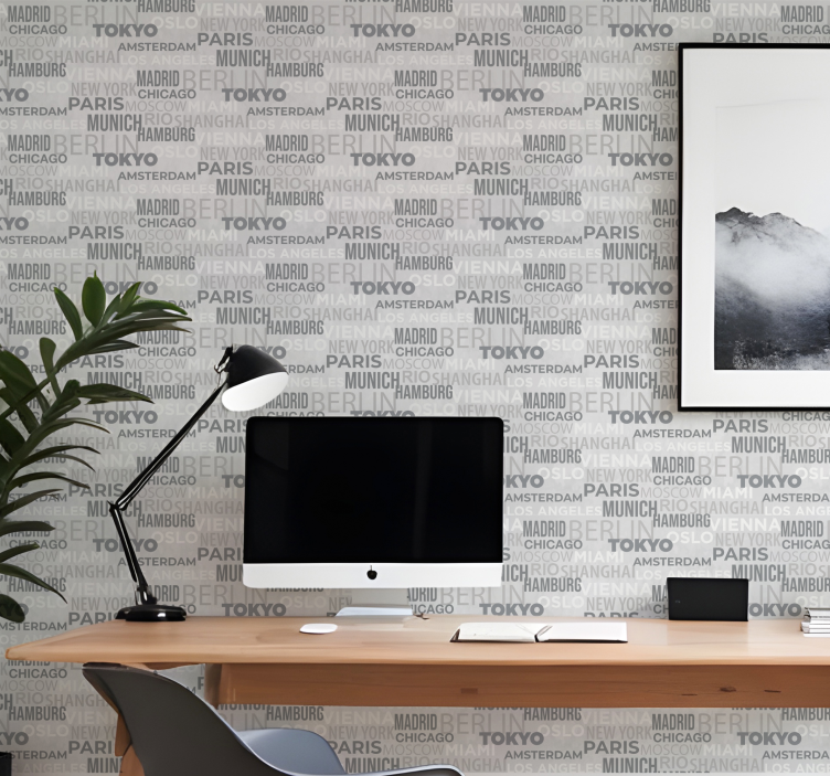 Tapet litere numele orașelor - TenStickers