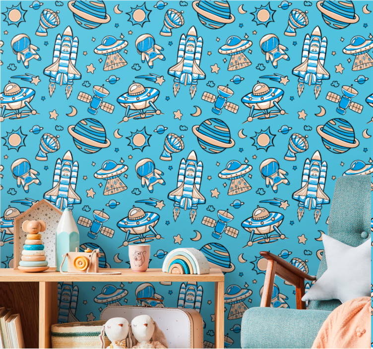 Tapet modern fantezie de explorare a spațiului - TenStickers