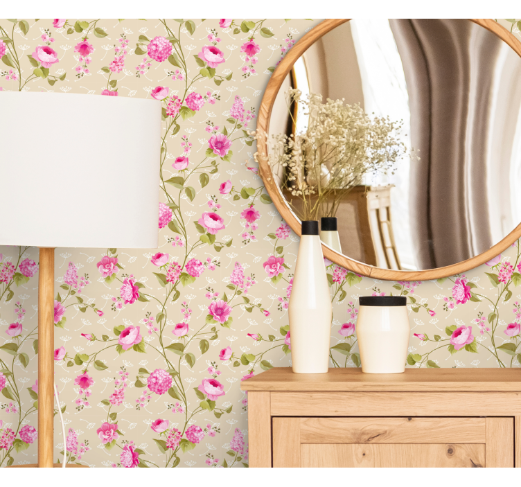 Tapet cu flori cu imprimeu vintage - TenStickers