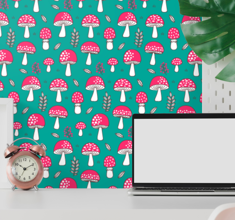 Tapet natura model de ciuperci de pădure - TenStickers