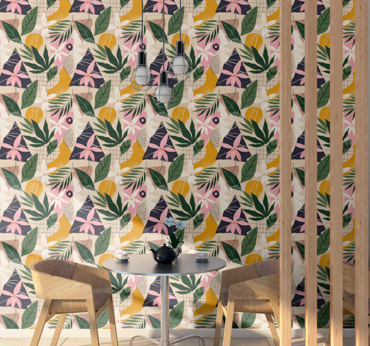 Tapet natura model de floră tropicală - TenStickers