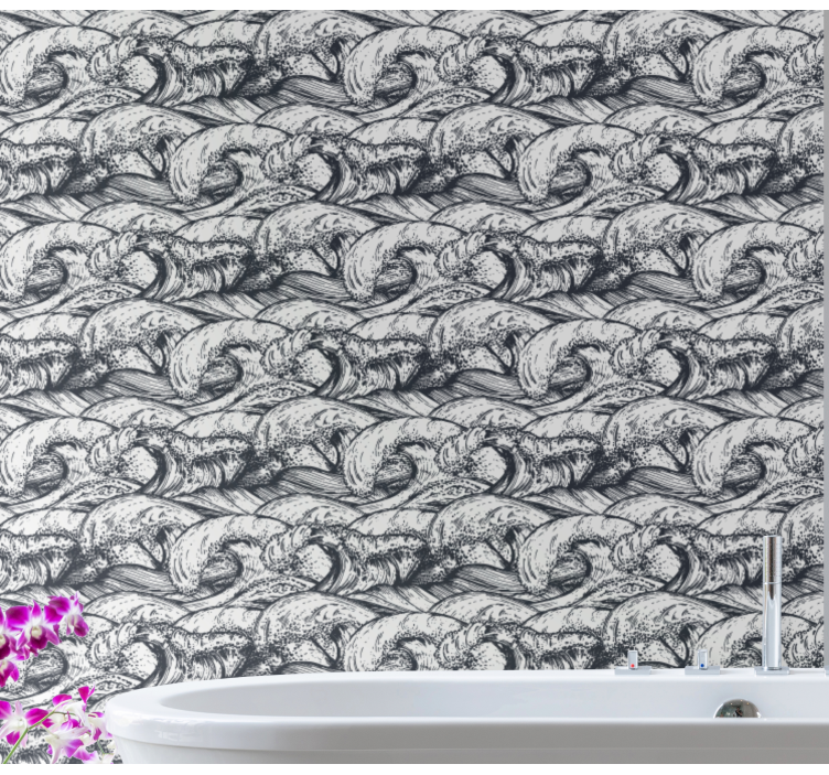 Tapet natura modelul valurilor oceanului - TenStickers