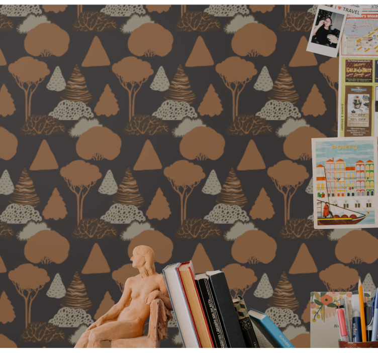 Tapet natura silueta pădurii - TenStickers