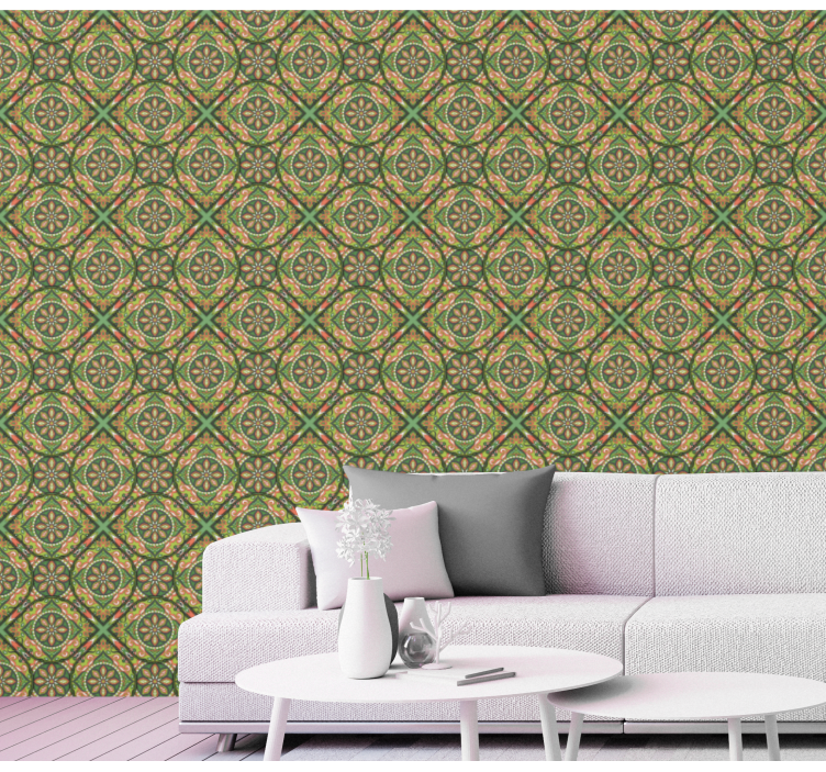 Tapet ornamental geometric ornamentat - TenStickers