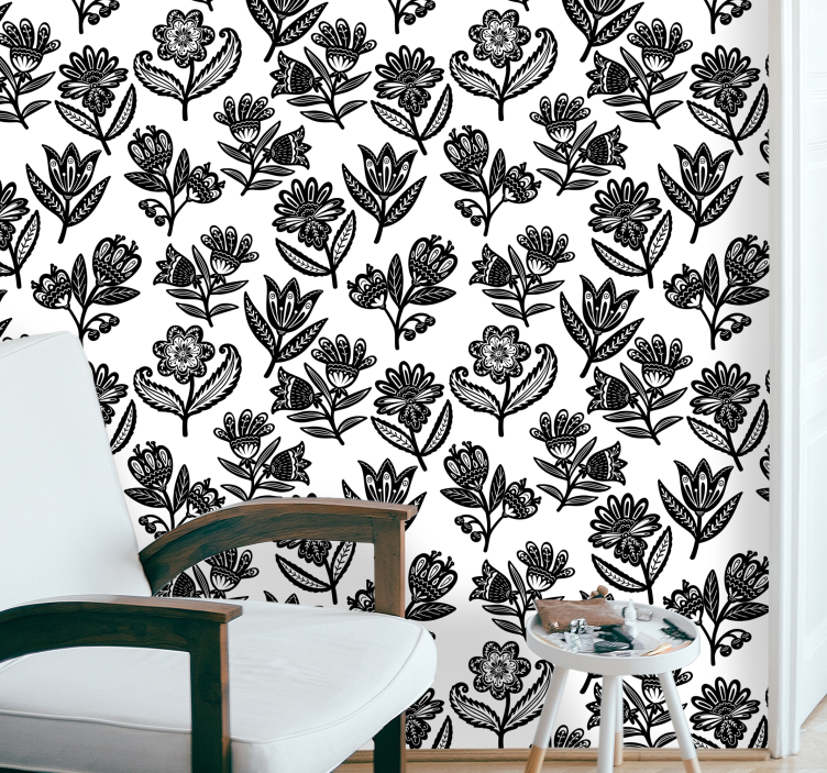 Tapet ornamental motiv floral - TenStickers