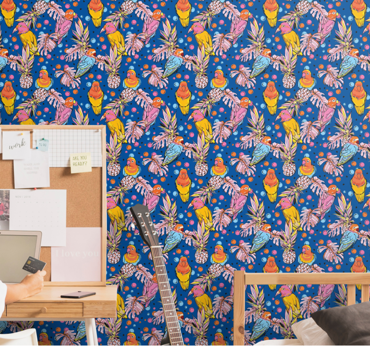 Tapet papagali oaza de papagali tropicali - TenStickers