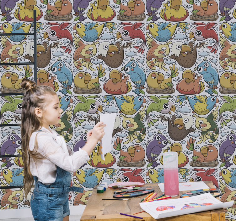 Tapet păsări model de papagal jucăuș - TenStickers