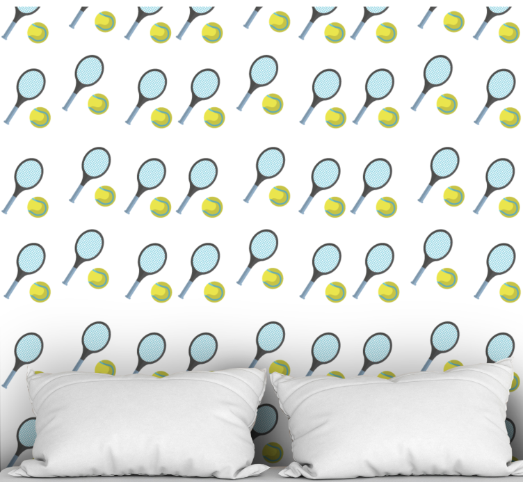 Tapet personalizabil rachete și mingi de tenis - TenStickers