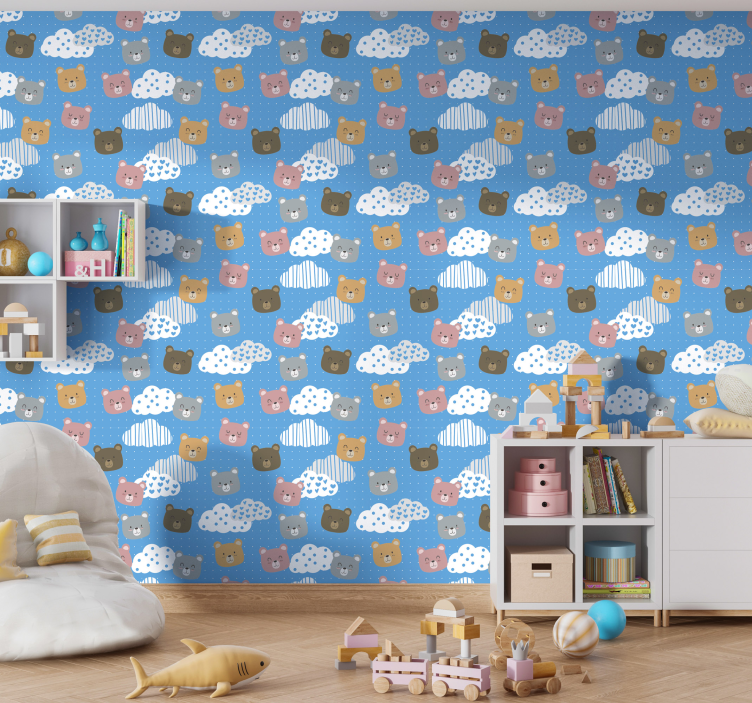 Tapet pisici model de urs cloudscape - TenStickers