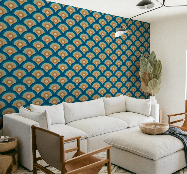 Tapet vintage cu cercuri din anii 60 - TenStickers