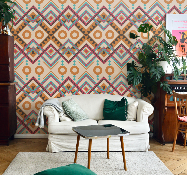 Tapet camera de zi Model cu diamante multicolore - TenStickers