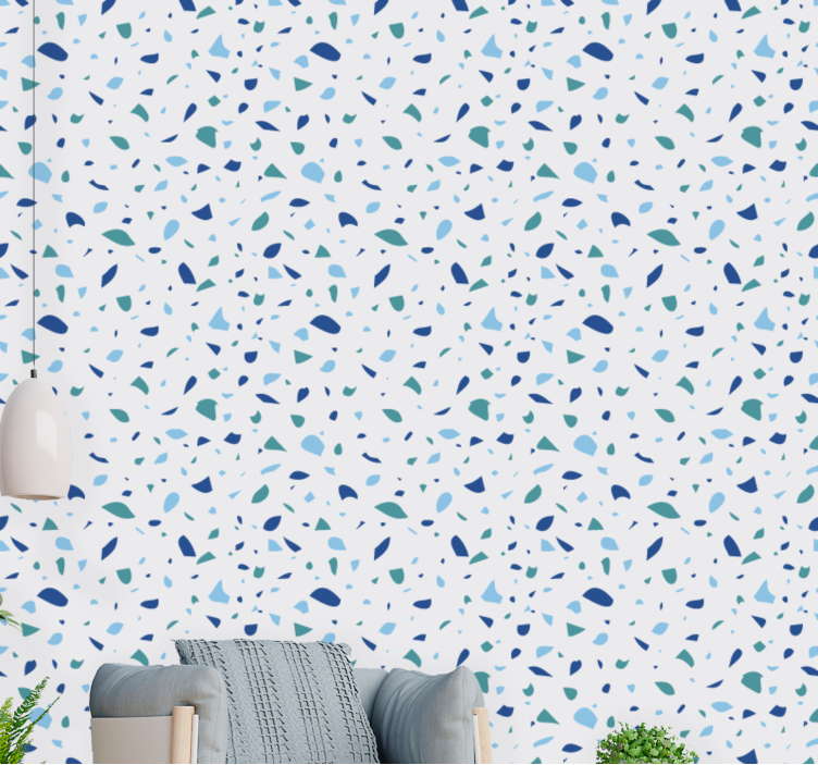 Tapet texturat terrazzo simplu albastru - TenStickers