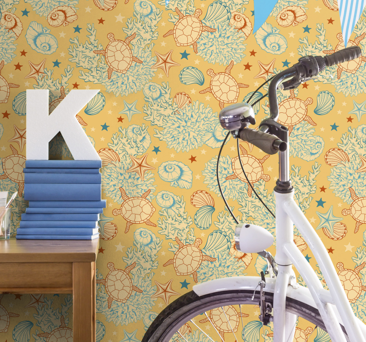 Wallpaper cu peşte ansamblu cu motive marine - TenStickers
