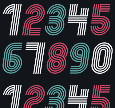 Tapet vintage design model de numere - TenStickers