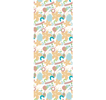 Tapet abstract motiv floral simplu - TenStickers