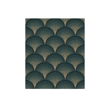 Tapet vintage evantaiuri verzi în stil art déco din anii 1920 - TenStickers