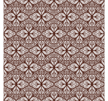 Tapet vintage cu model floral maro - TenStickers