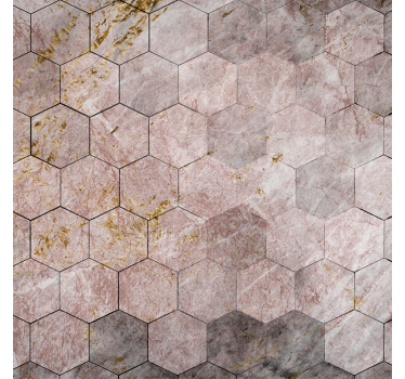 Tapet vintage cu model hexagonal și efect ombre - TenStickers