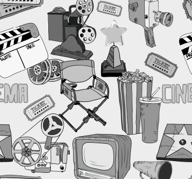 Tapet retro vintage hollywood vintage și alb-negru - TenStickers