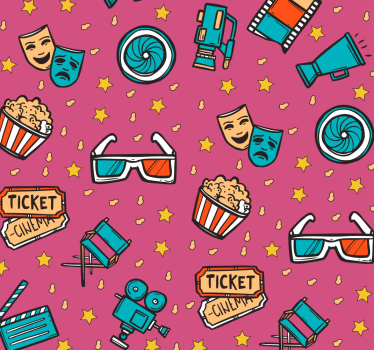 Noapte de film - tapet copii pentru fete - TenStickers