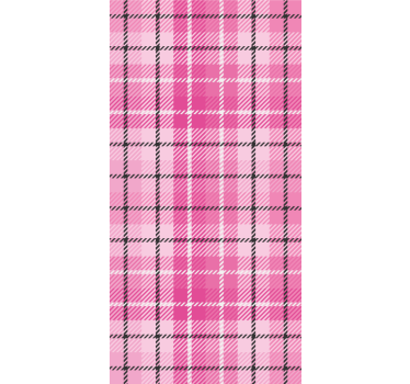 Modele clasice de tapet de tartan roz și negru - TenStickers