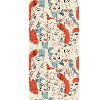 Chipuri feminine pe fundal abstract tapet abstract - TenStickers