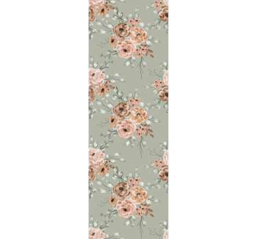 Trandafiri vintage pe fundal verde menta tapet vintage - TenStickers