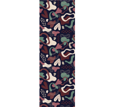Tapet dormitor Artă abstractă design model roșu și verde - TenStickers