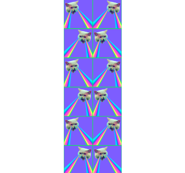 Tapet pisici Cat. Laser vaporwave - TenStickers