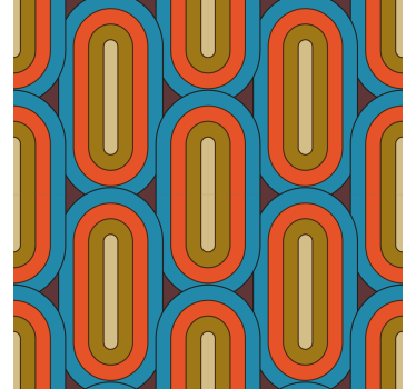 Tapet camera de zi albastru rotunjit retro - TenStickers