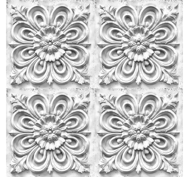 Tapet baroc gresie albă - TenStickers