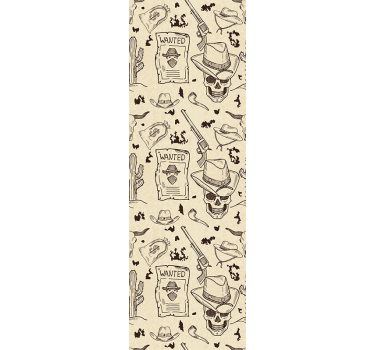 Tapet vintage cowboy a vrut un design de craniu - TenStickers