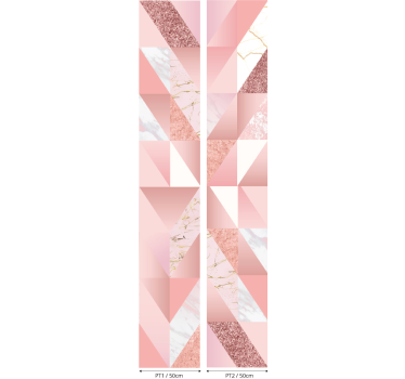 Tapet marmură model geometric roz - TenStickers