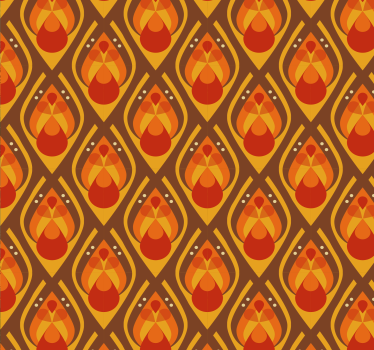 Tapet vintage ilustrații geometrice anilor 70 - TenStickers