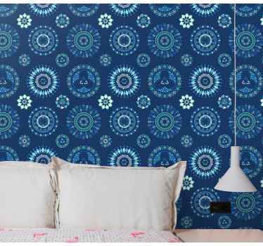 Albastru model abstract tapet rece - TenStickers