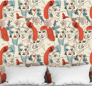Chipuri feminine pe fundal abstract tapet abstract - TenStickers