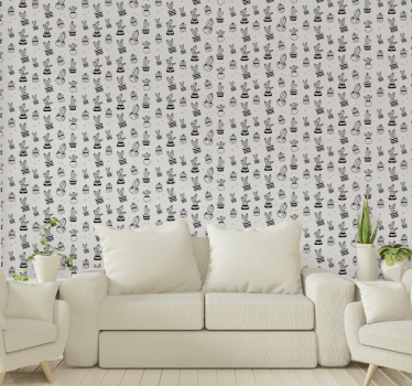 Desen cactus tapet vintage - TenStickers