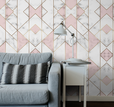 Figura geometrică roz tapet abstract - TenStickers