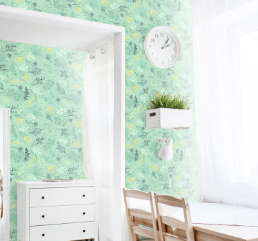 Flori culori verde natura tapet - TenStickers