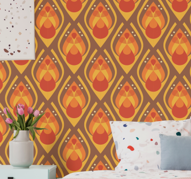 Tapet vintage ilustrații geometrice anilor 70 - TenStickers