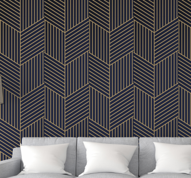 Linii de geometrie aurie tapet abstract - TenStickers