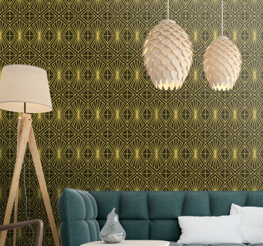 Model art deco geometric în tapet retro auriu - TenStickers