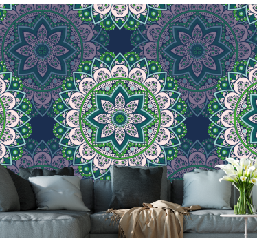 Picturi de tapet de vitralii cu mandala - TenStickers