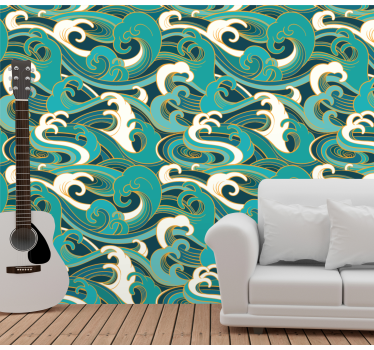 Tapet abstract curgerea valurilor oceanice - TenStickers
