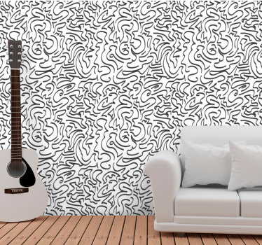 Tapet abstract model de squiggle - TenStickers